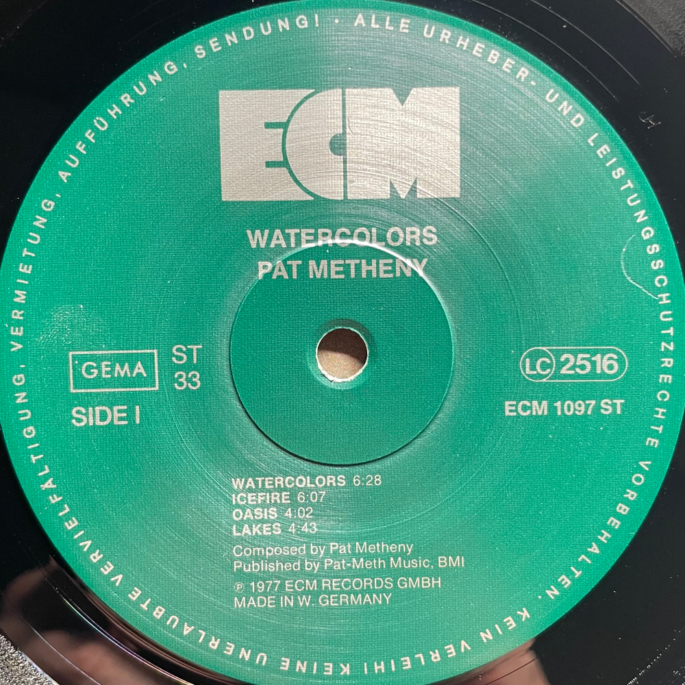 Pat Metheny ‎– Watercolors (Германия 1977г.) ECM