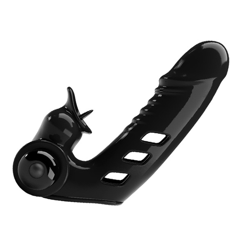 Черная вибронасадка 11см на палец Pretty Love Corbin Finger Vibrator Black BI-014859