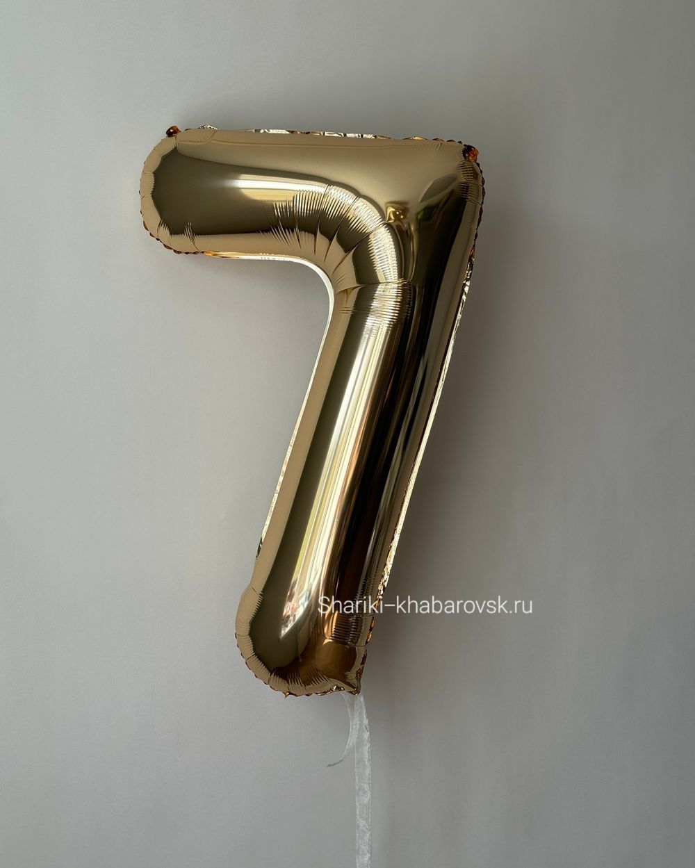 К Шар 40''102 см "Цифра 7" Белое золото (БГ-60)  Изображение2