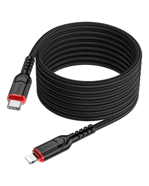 Usb Кабель-зарядка Type-C на Lightning Hoco X59 3A 20W 3м в тканевой оплетке черный