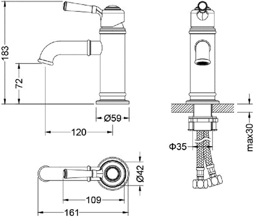 Смеситель для раковины Timo Arisa 5361/02F, антик