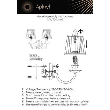 Бра 2*Е14 APL.704.11.02 сатин никель Gaell Aployt