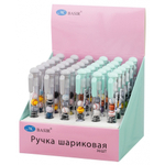 Ручка шариковая, автоматическая, Basir, синие чернила, серия "МЯЧИ", с фигурками в корпусе, 36 шт