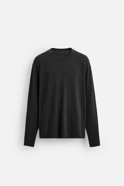 ZARA СВИТЕР ИЗ ВИСКОЗЫ С РЕЛЬЕФНЫМ УЗОРОМ, УГОЛЬНЫЙ