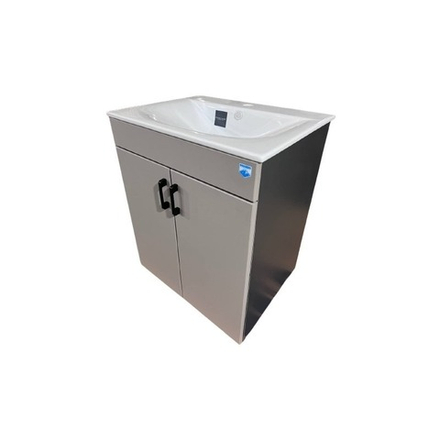 Тумба Neo Breeze 60, напольная, 2 двери, серый/графит