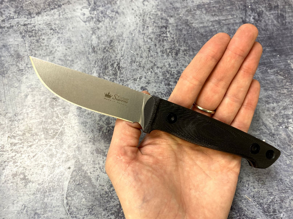Туристический нож Nikki D2 STONEWASH G10 кожа, 4650065057882