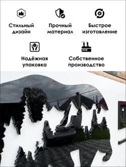 Адресная табличка на дом с объемными буквами 60х22см