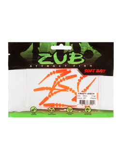 Приманка ZUB-CRAZY LEECH 50мм(2")-10шт, (цвет 201) оранжевый
