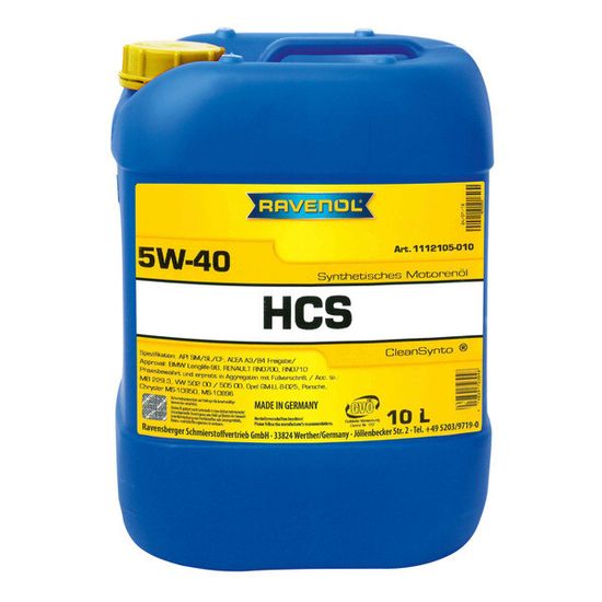 HCS 5W-40 RAVENOL моторное масло 10 Литров