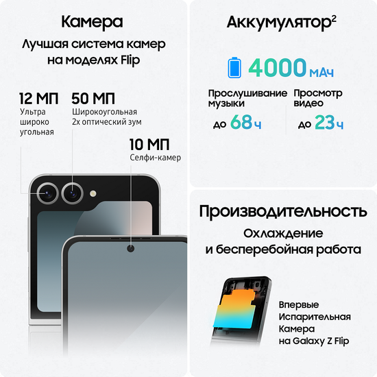 Смартфон Samsung Galaxy Z Flip6 12/256 Гб Серый