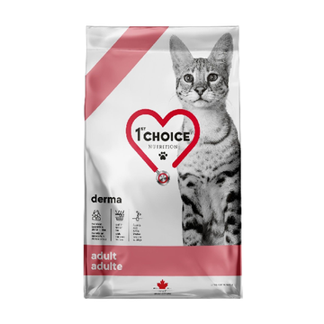 1st CHOICE GF DERMA корм для кошек с гиперчувствительной кожей, лосось, 4.54 кг
