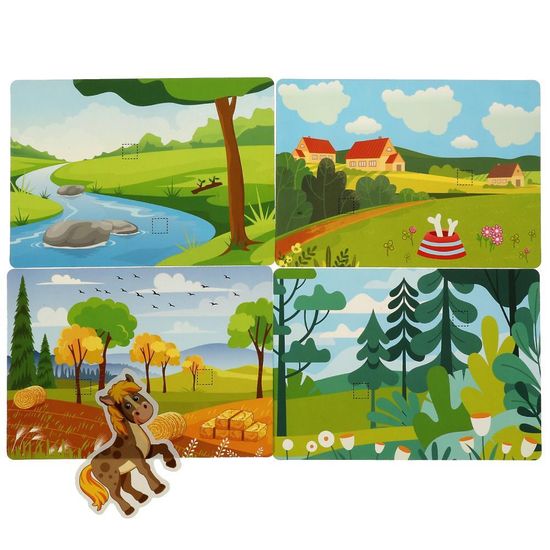 Ай кью - Липучки из пластика. Игра на липучках «Кто где живёт». 230х180х45 мм Умные игры