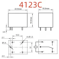 Реле электромагнитное P1CN010N (=P1CN010W1) 10VDC, FTR-P1CN010N
