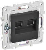 SKANDY Розетка компьютерная двойная RJ45 кат.5E SK-K03G графит IEK