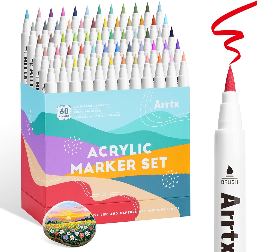Arrtx акриловые маркеры, 60 шт, Naturelle 60C