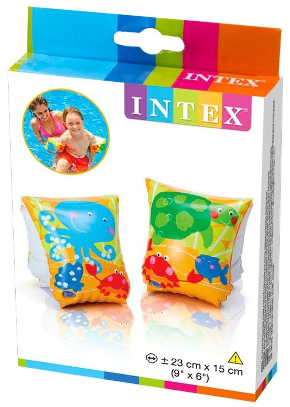 Нарукавники для плавания Рыбки 23х15 см Intex 58652, детские надувные плавсредства для малышей 3-6 лет