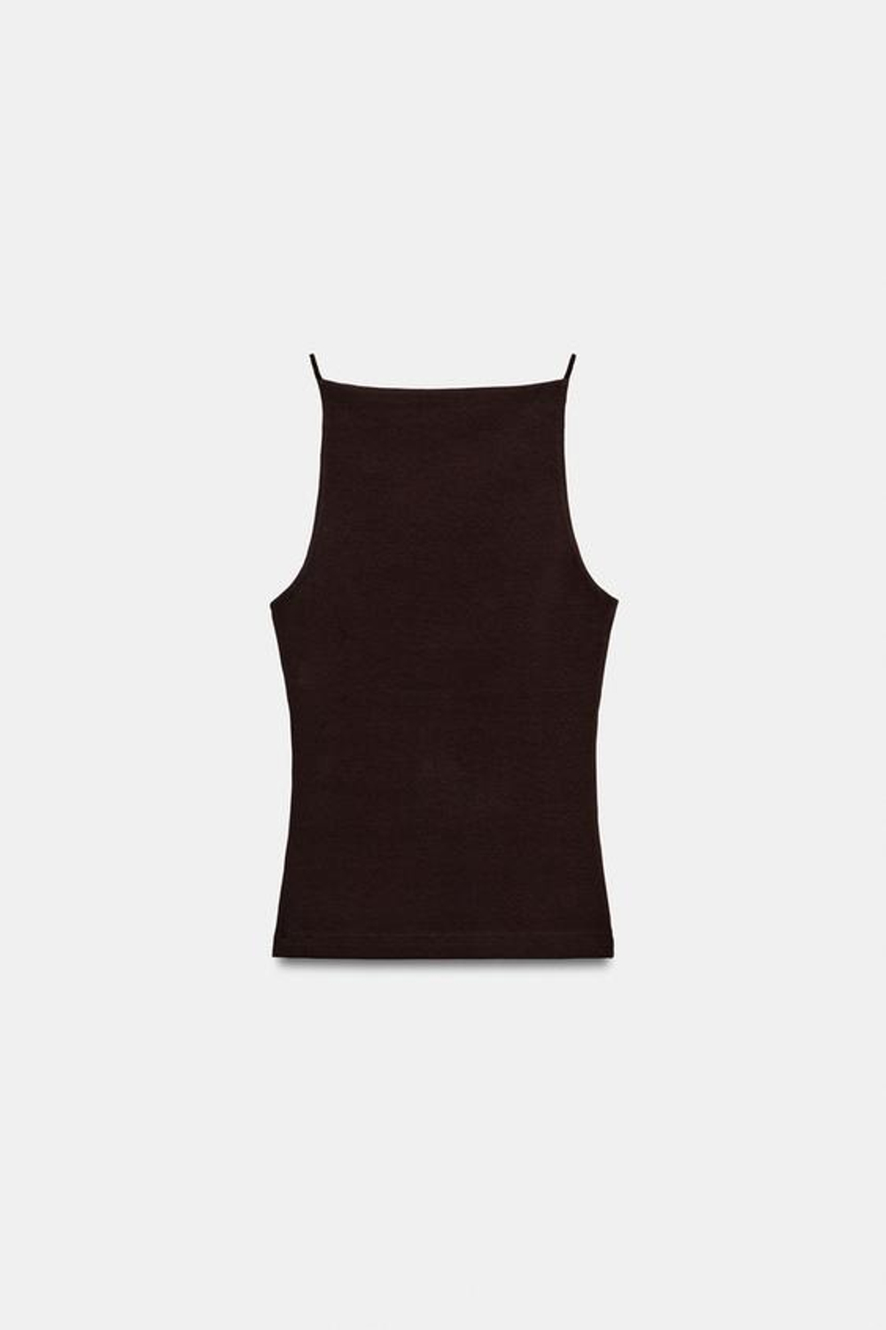 ZARA ТОП НА БРЕТЕЛЯХ, КОРИЧНЕВЫЙ