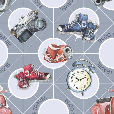 Молодежный горошек Blog & Travel на сером