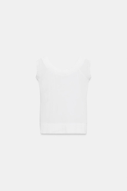 ZARA ТОП С ВЫРЕЗОМ «ЛОДОЧКА», БЕЛЫЙ