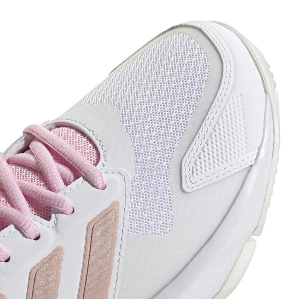 Женские Кроссовки теннисные Adidas CourtJam Control 3 W - cloud white/silver metallic/lucid pink