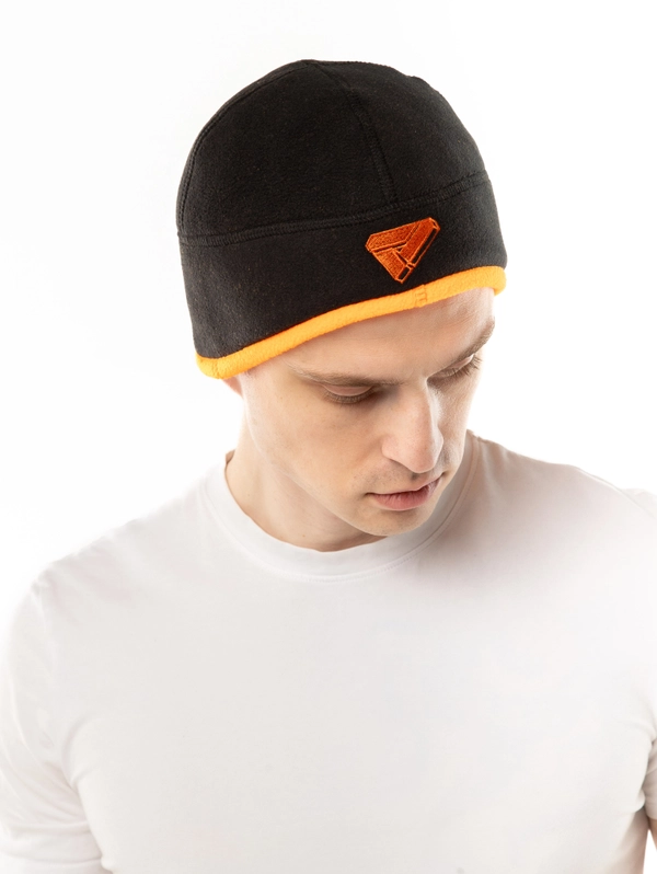 Шапка сигнальная зимняя двусторонняя WINTER -380 HSN, флисовая, черный + оранжевый