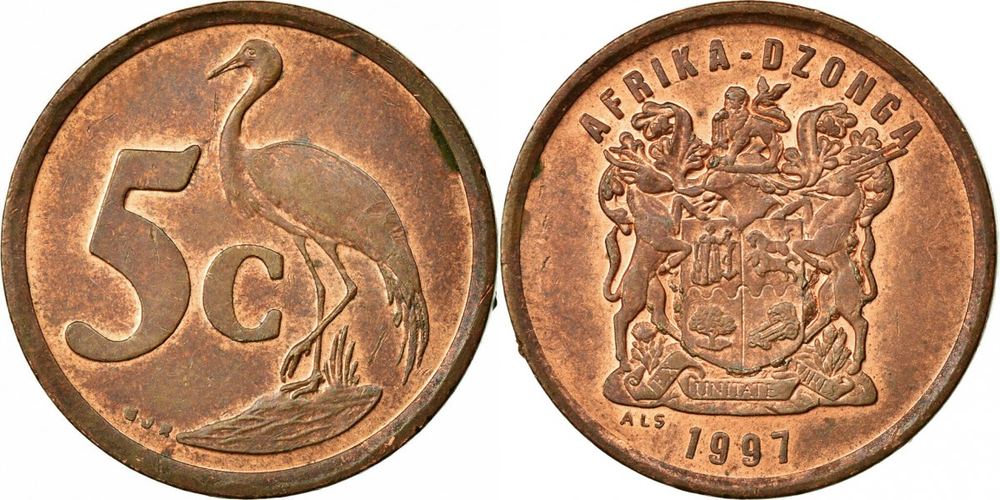 ЮАР 5 центов, 1996-2000 XF