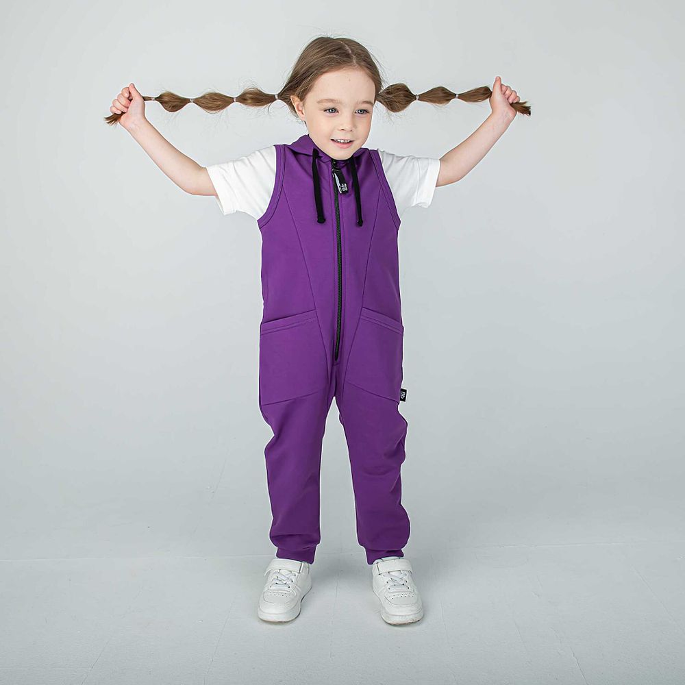 Ромпер на молнии с длинными штанинами "Bb team purple"