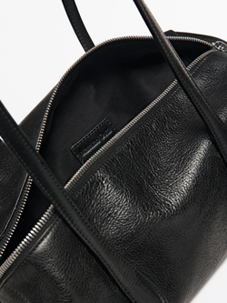 Massimo Dutti Сумка-мессенджер West из кожи наппа, черный