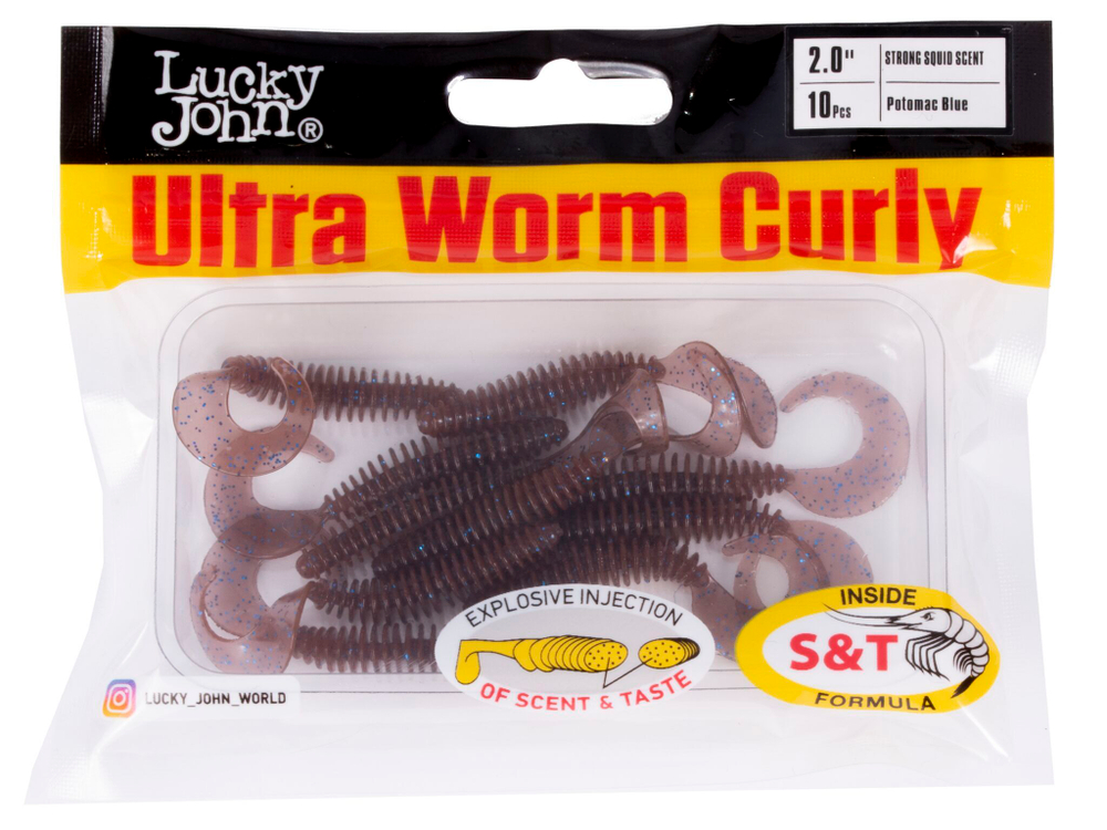 Слаги съедобные LJ Pro Series ULTRAWORM CURLY 2,0in (5 см), цв. S19, 9 шт.
