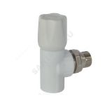 Клапан (вентиль) PP-R запорный белый Дн 20х1/2" Ру25 НР угловой для радиатора VALFEX 1014720012