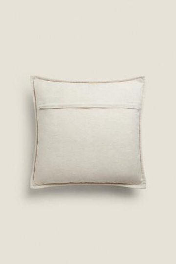 ZARA HOME ЛЬНЯНОЙ ЧЕХОЛ ДЛЯ ДЕКОРАТИВНОЙ ПОДУШКИ, СВЕТЛО-БЕЖЕВЫЙ