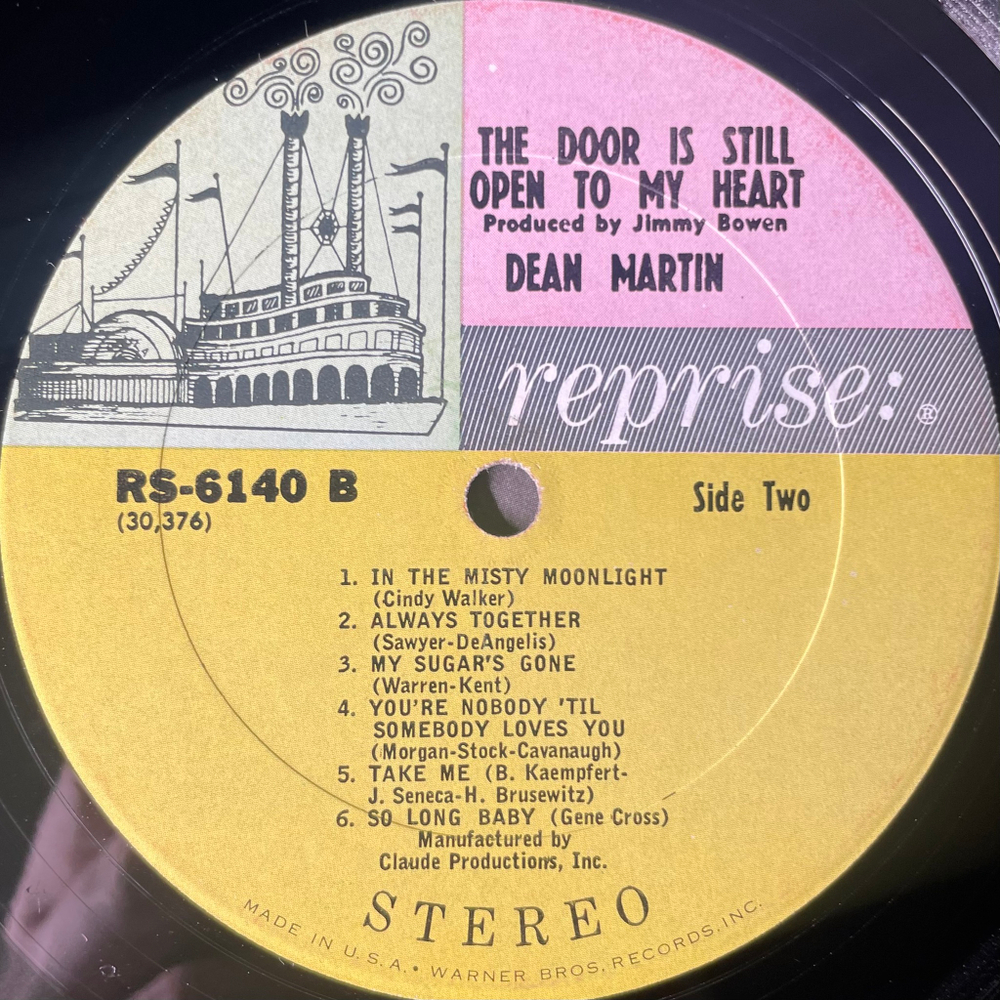 Dean Martin ‎– The Door Is Still Open To My Heart (США 1964г.)