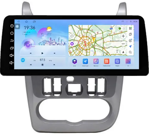 Магнитола для Renault Logan 1 / Sandero 1 / 2009-2014 - FarCar S500-TS18 монитор 12.3" 2K QLED на Android 14, Быстрая, CarPlay, 4G SIM-слот