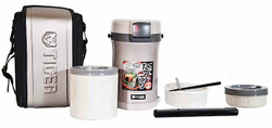 Термос для еды с контейнерами Tiger LWU-B200 Warm Silver