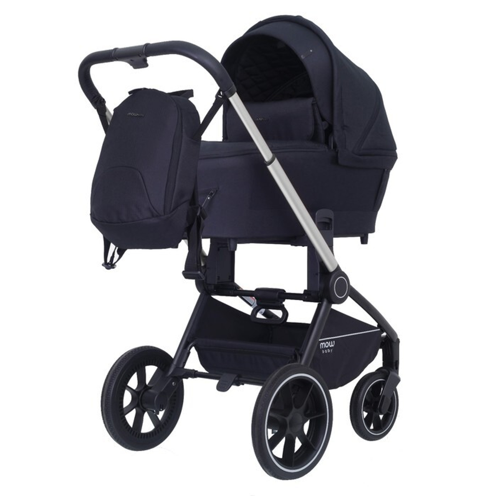 Коляска детская MOWBaby "ZOOM"PU (3в1) RA087 Silver Black