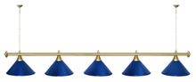 Лампа STARTBILLIARDS 5 пл. (плафоны коричневые,штанга золотая,фурнитура золото)