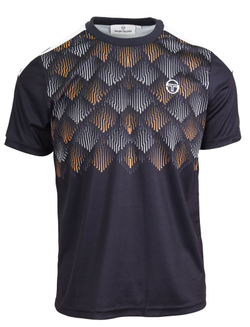 Мужская теннисная футболка Sergio Tacchini Punte - black/apricote