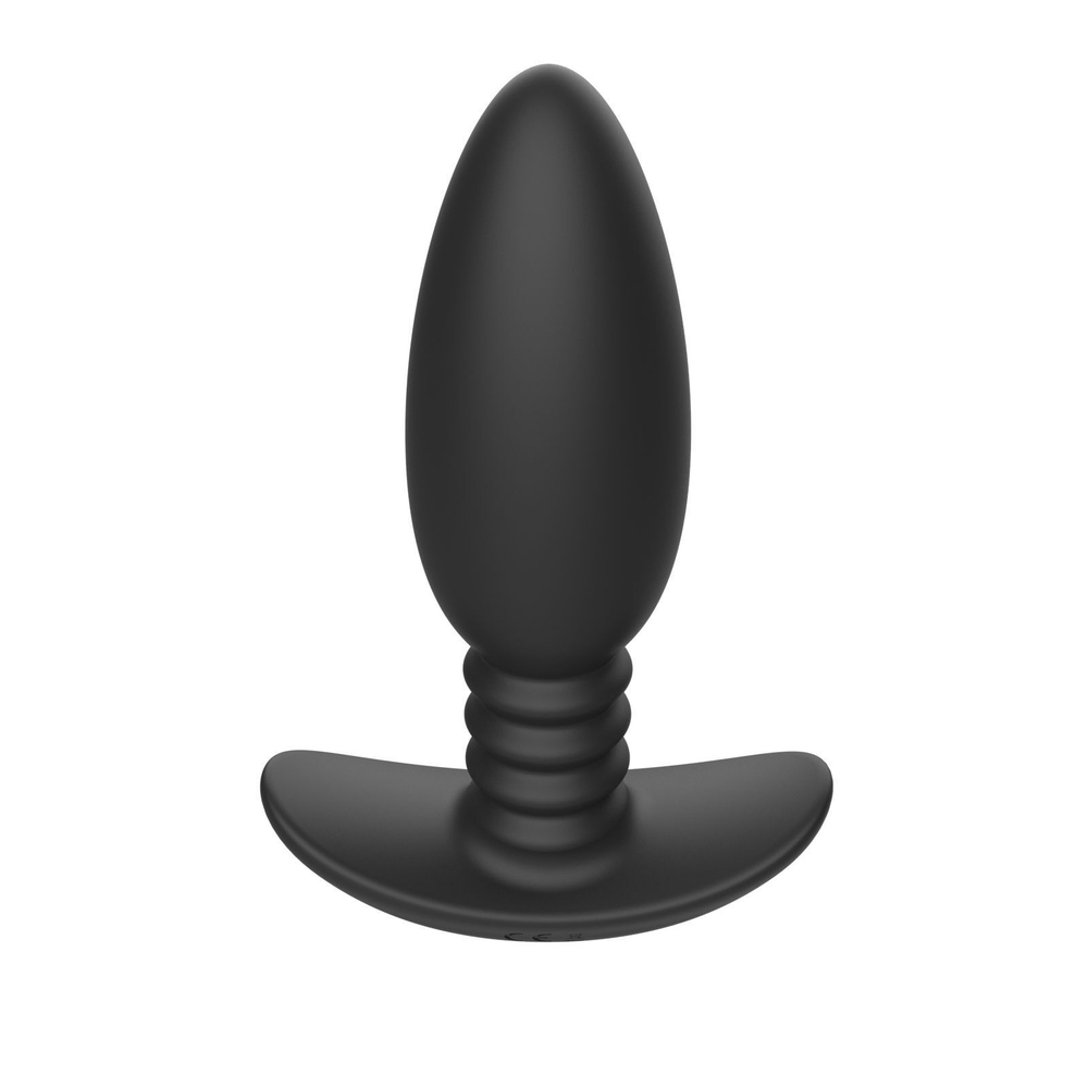 Черная анальная вибропробка Anal Vibrator с пультом ДУ - 13,5 см. (Цвет: черный)
