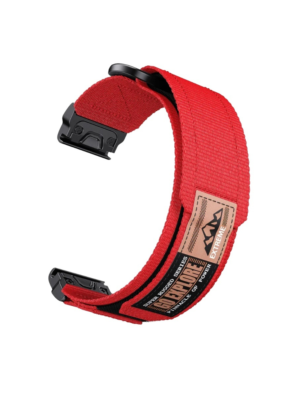 Нейлоновый ремешок 26 мм для Garmin (циферблат 51мм) QuickFit на липучке (Красный)