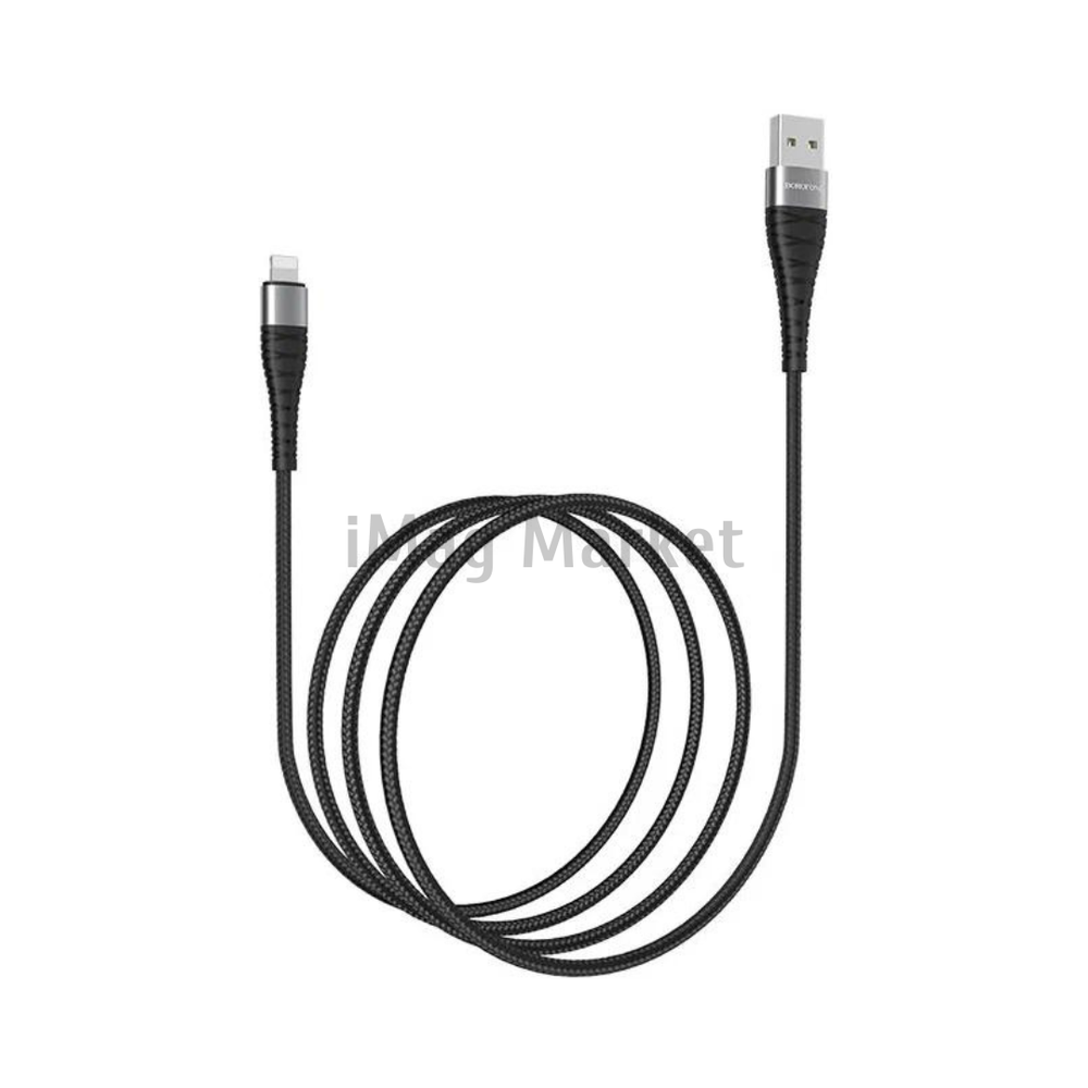 Зарядный кабель Borofone BX32, USB-A - Lightning, 2.4A, 12W, 1 м, черный