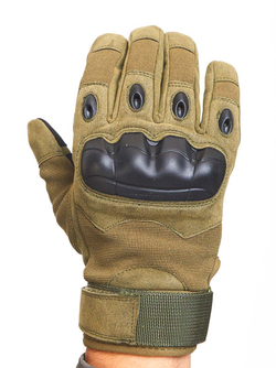 Перчатки тактические ВКПО 3.0 ШТУРМ ДЛИННЫЕ ПАЛЬЦЫ с накладками, материал экокожа, расцветка ОЛИВА, мужские, MIMICRYA