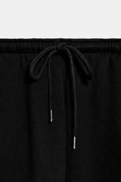 ZARA БРЮКИ-ДЖОГГЕРЫ ИЗ МЯГКОЙ ТКАНИ, ЧЕРНЫЙ