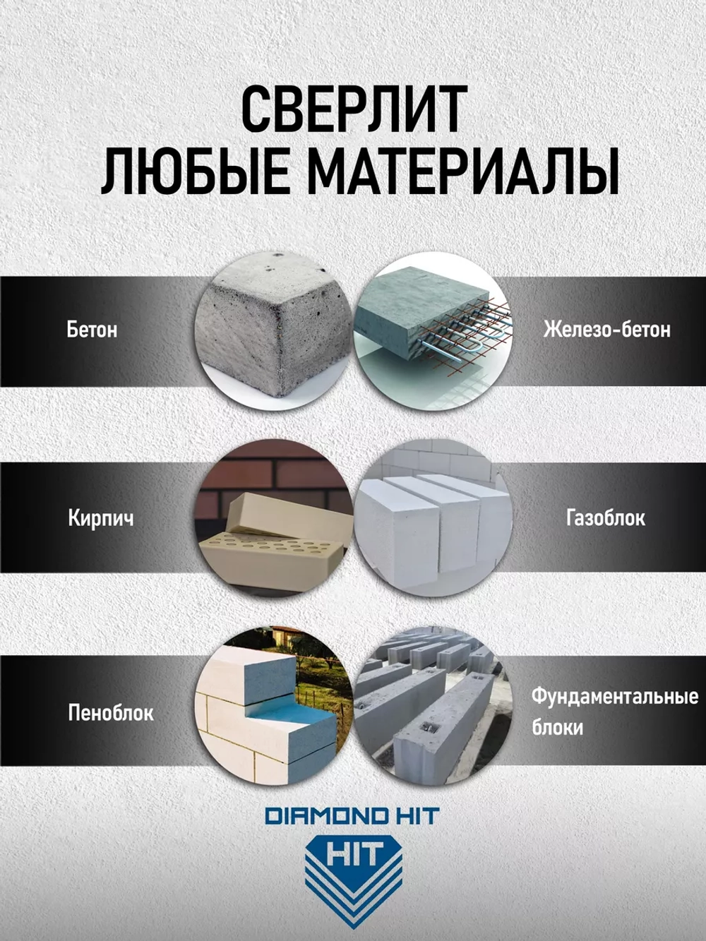 Коронка алмазная по бетону 1 1/4" 52 мм длина 450 мм