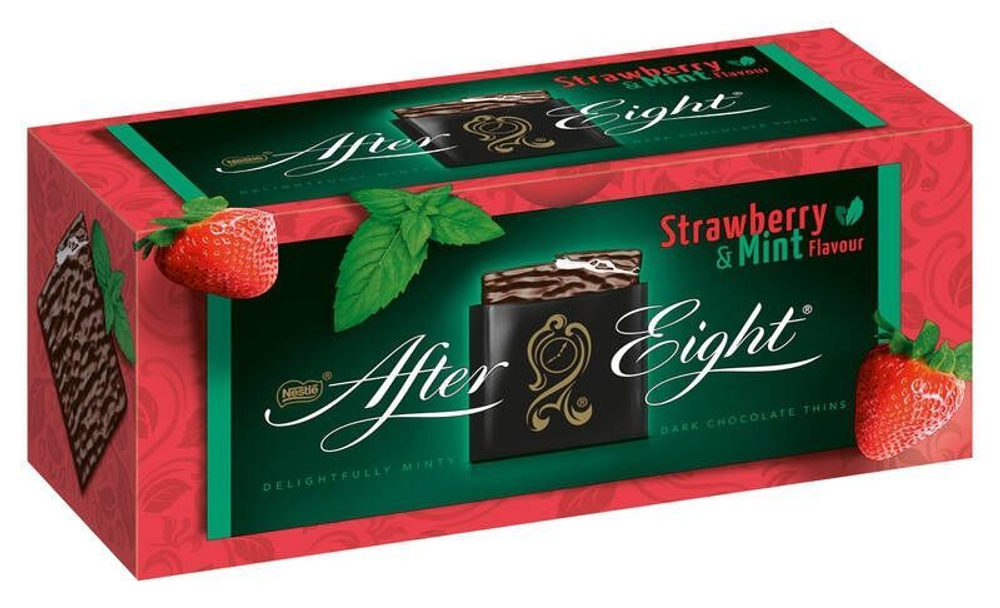 Шоколад порционный с начинкой Nestle AFTER EIGHT клубника и мята 200 г