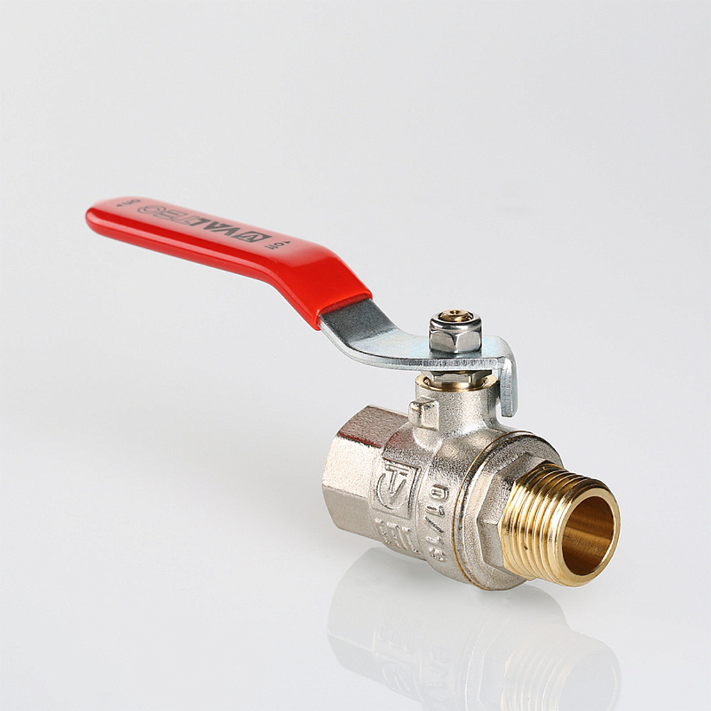 Кран шаровой Valtec BASE, стальная рукоятка 1/2" вн.-нар. (VT.215.N.04)