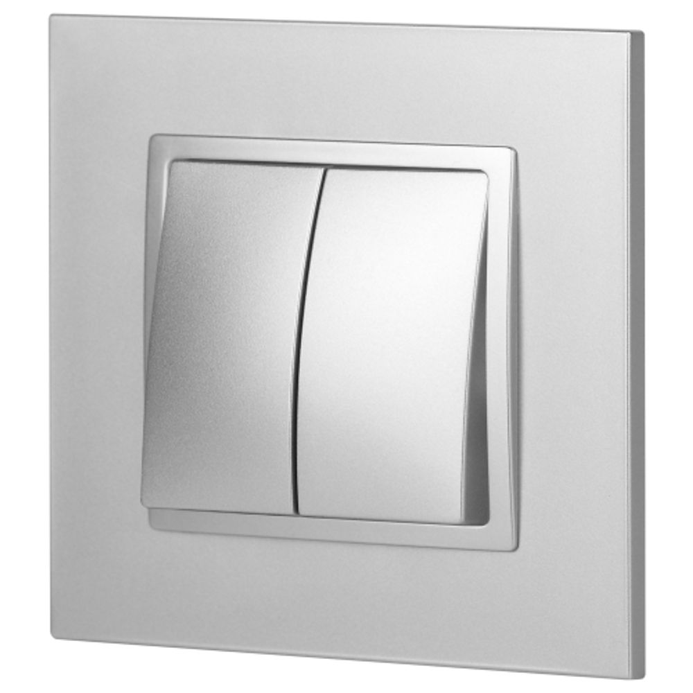 Выключатель ЭРА Elegance 14-1104-03 двойной 10АХ-250В IP20 алюминий | Эра Elegance