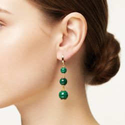 Серьги ручной работы из малахита