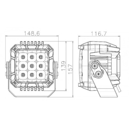 Прожектор светодиодный для ATV, 9х10W рассеяный свет OS-052 LED