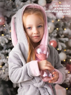 Халат махровый банный с ушками зайчика