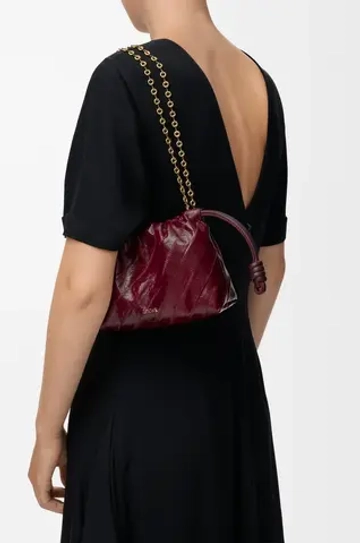 Loewe Сумка-мини Flamenco с имититацией рыбы-миксины, бургунди